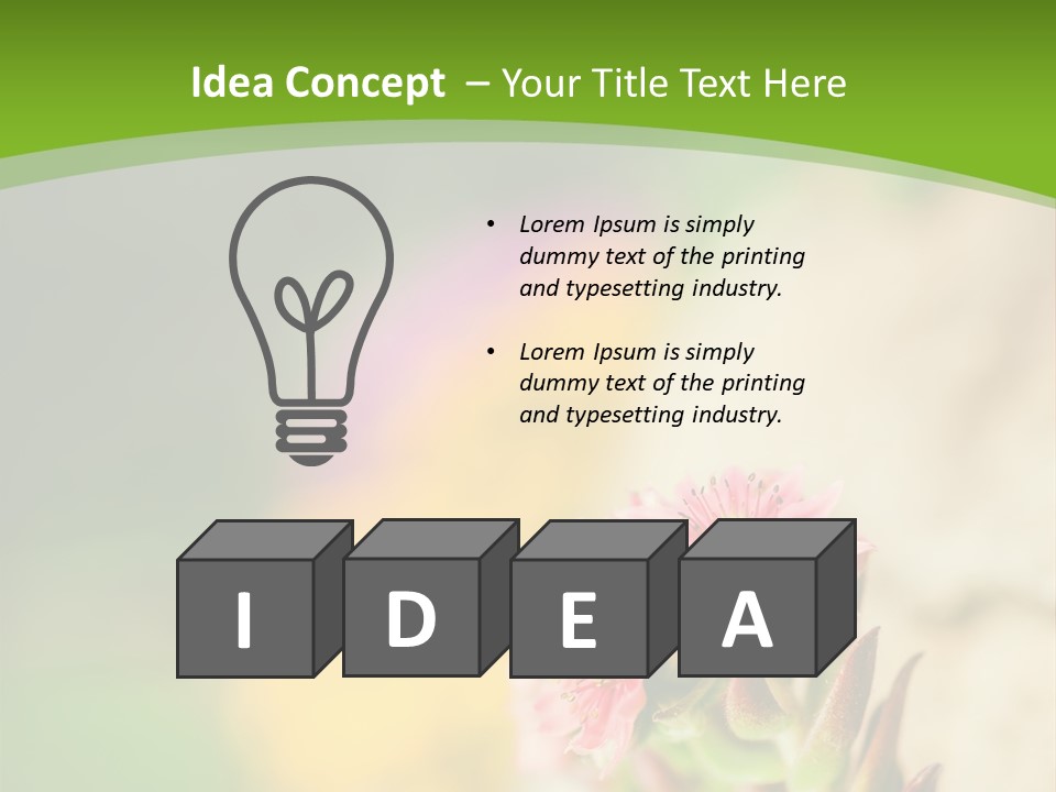 A Picture Of A Flower With A Green Background PowerPoint Template