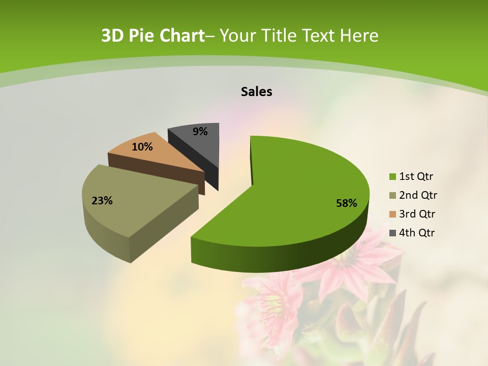 A Picture Of A Flower With A Green Background PowerPoint Template