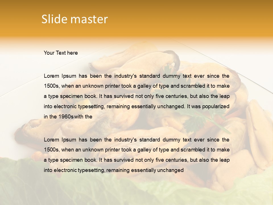 Recipe Fresh Fish Seafood Buffet PowerPoint Template