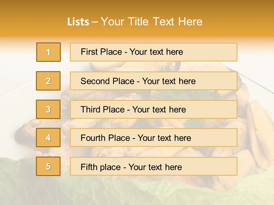 Recipe Fresh Fish Seafood Buffet PowerPoint Template
