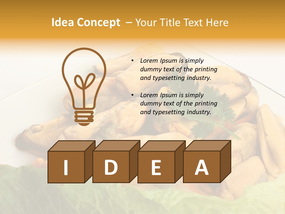 Recipe Fresh Fish Seafood Buffet PowerPoint Template