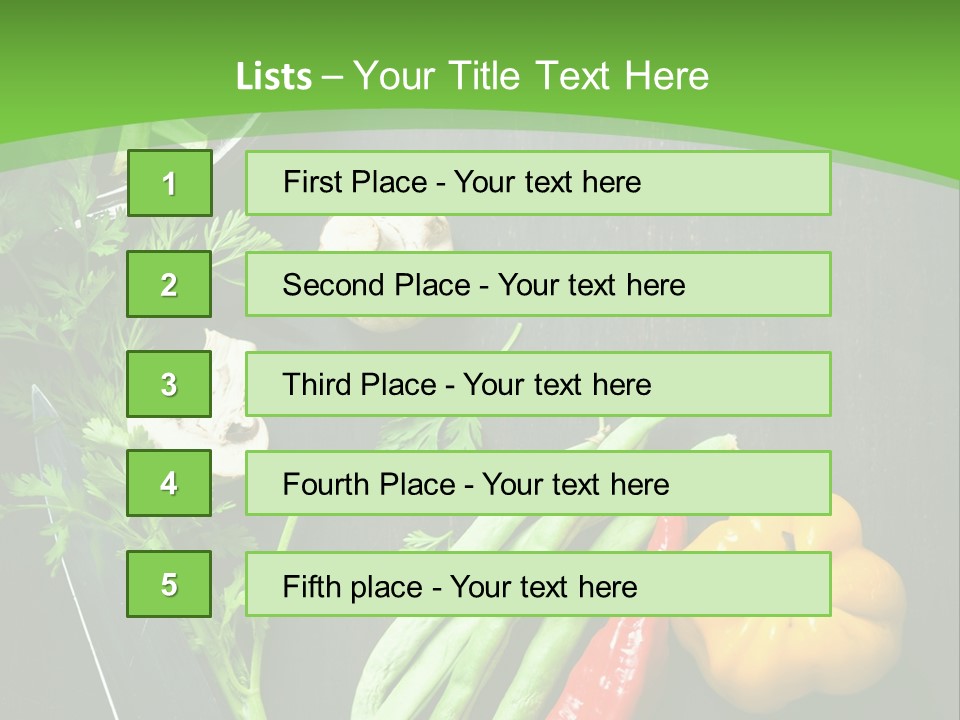 Food And Drink Vegan Food Studio Shot PowerPoint Template