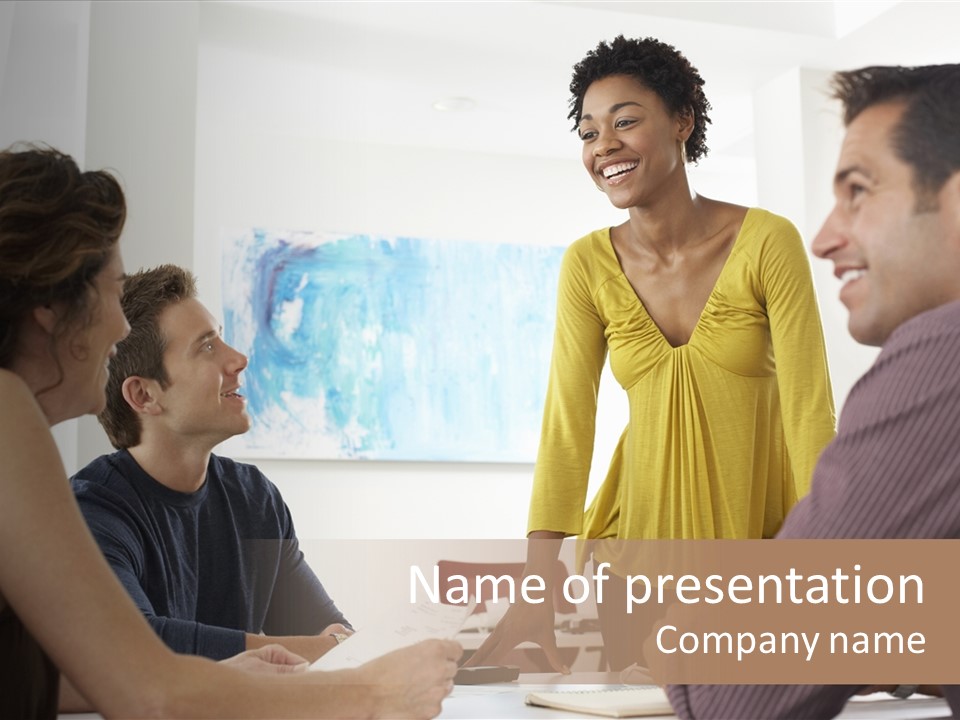 Casual Interracial Corporate PowerPoint Template