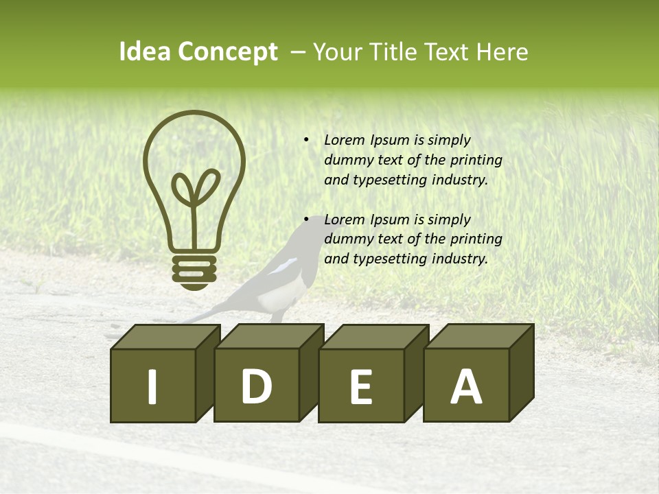 Magpie Highway Grass PowerPoint Template