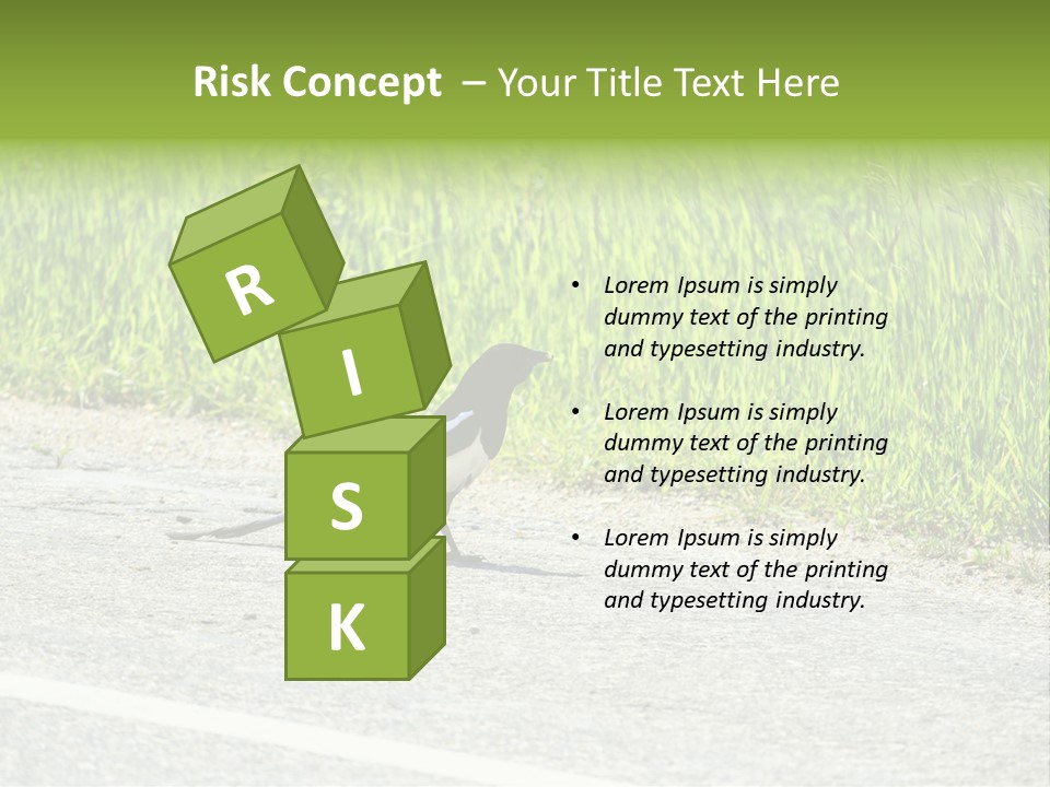 Magpie Highway Grass PowerPoint Template