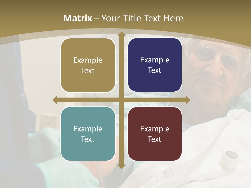 An Old Man In A Hospital Bed With A Nurse PowerPoint Template