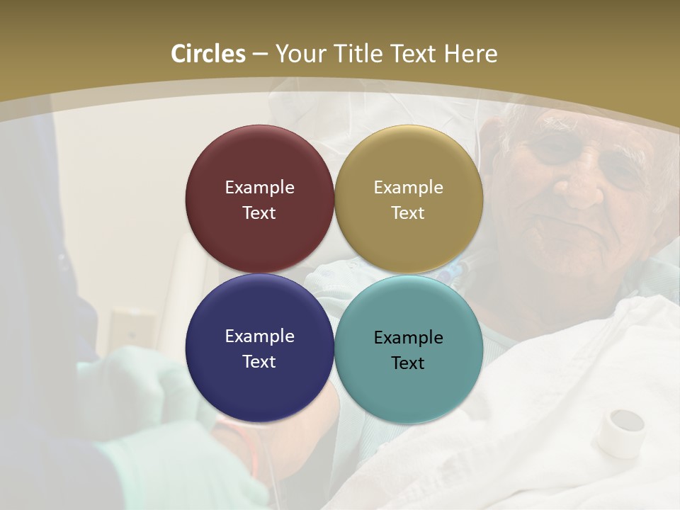 An Old Man In A Hospital Bed With A Nurse PowerPoint Template