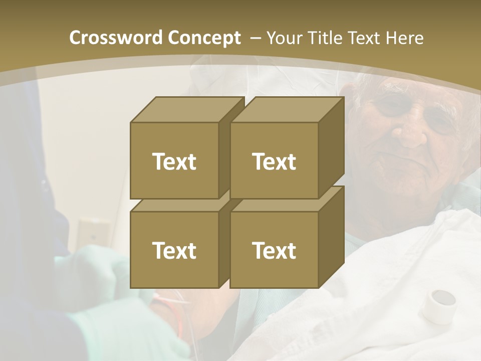 An Old Man In A Hospital Bed With A Nurse PowerPoint Template