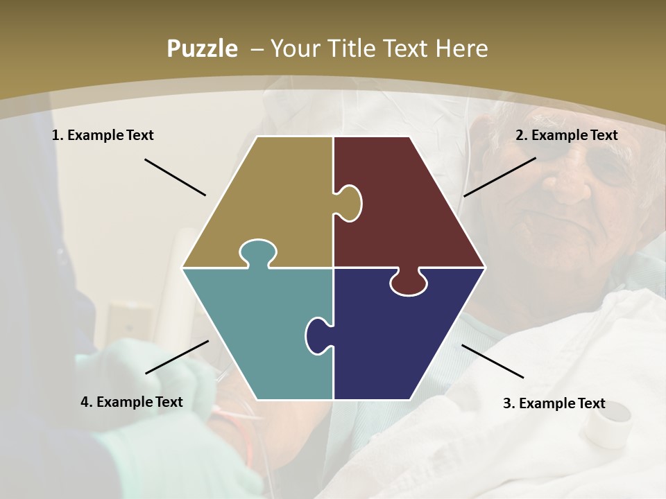 An Old Man In A Hospital Bed With A Nurse PowerPoint Template