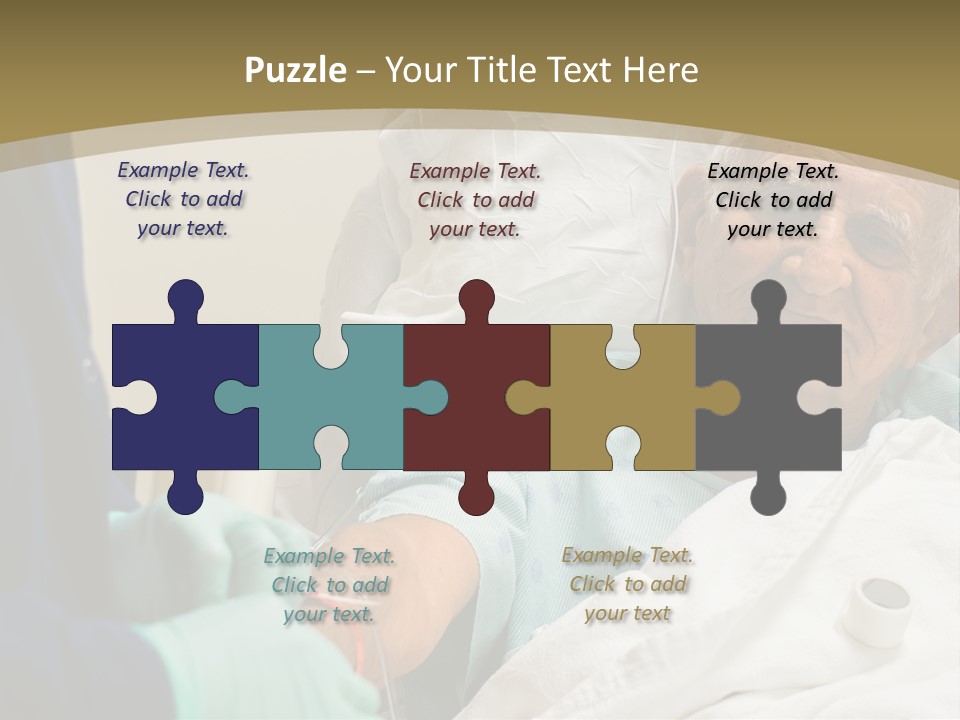 An Old Man In A Hospital Bed With A Nurse PowerPoint Template