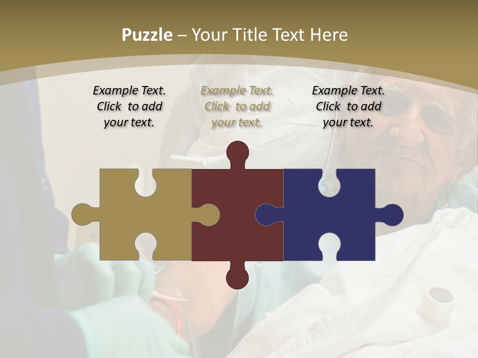 An Old Man In A Hospital Bed With A Nurse PowerPoint Template