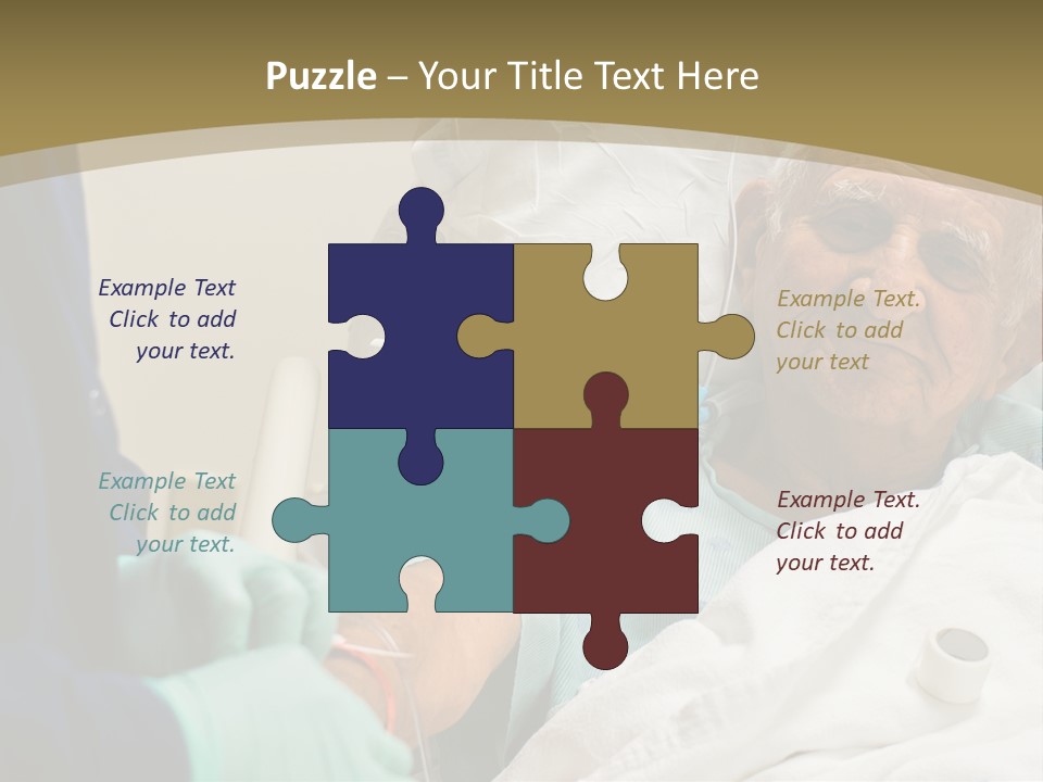 An Old Man In A Hospital Bed With A Nurse PowerPoint Template