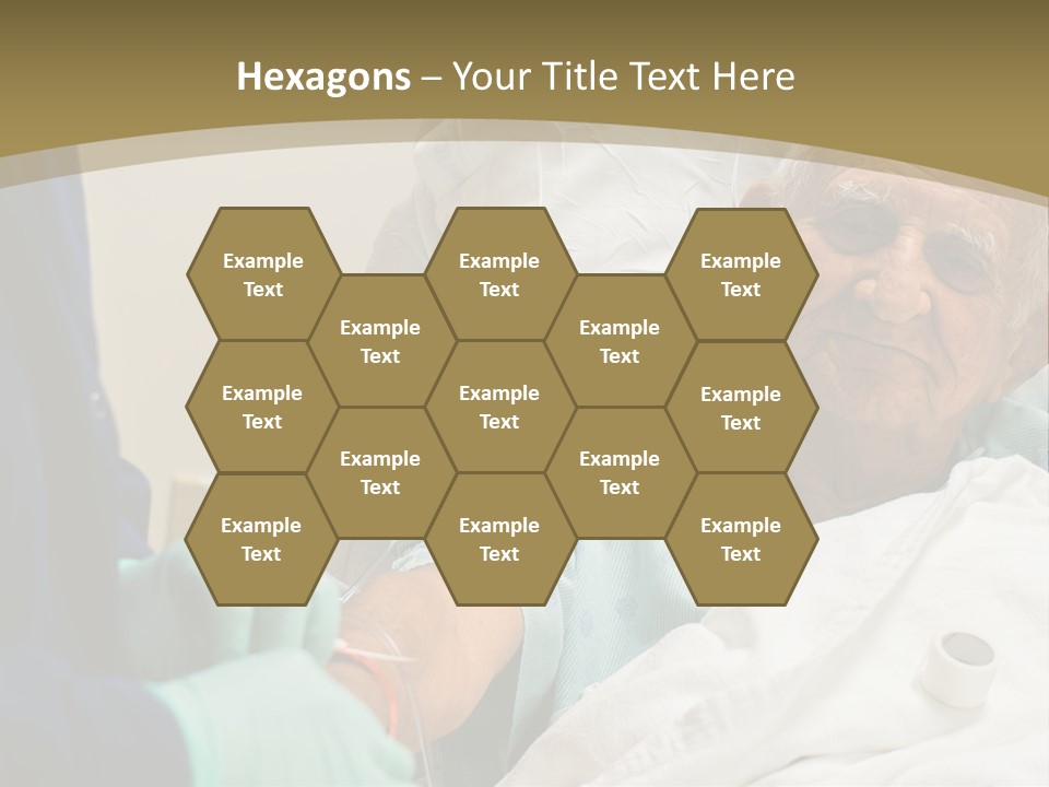 An Old Man In A Hospital Bed With A Nurse PowerPoint Template