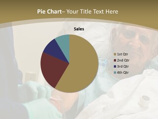 An Old Man In A Hospital Bed With A Nurse PowerPoint Template