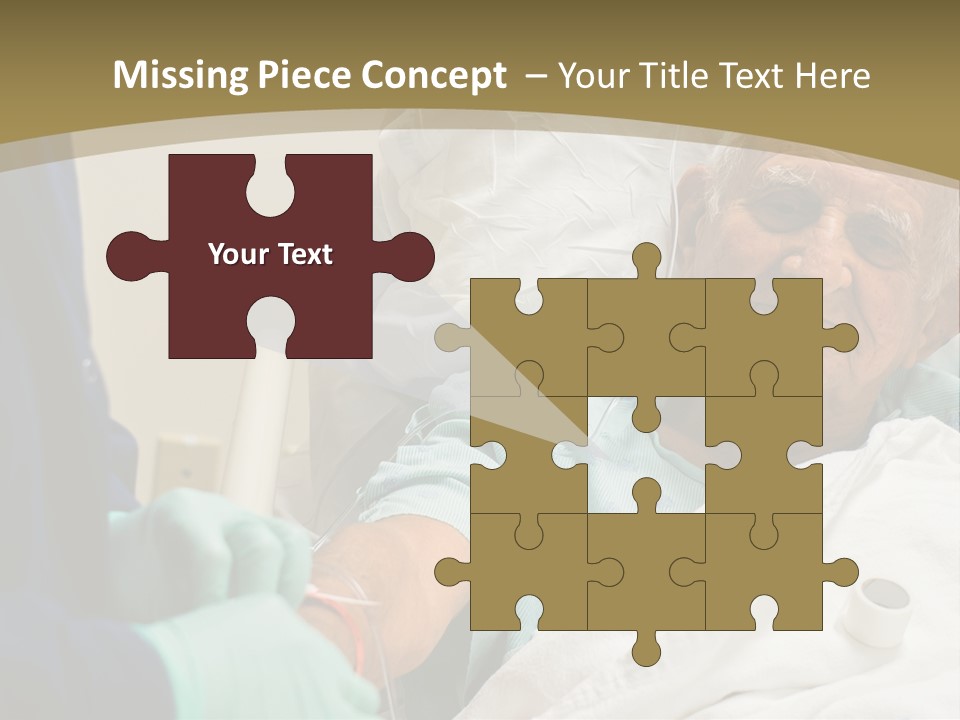 An Old Man In A Hospital Bed With A Nurse PowerPoint Template