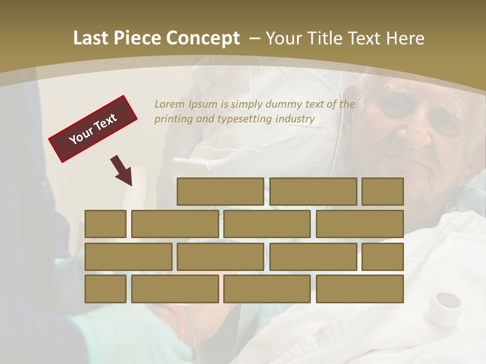 An Old Man In A Hospital Bed With A Nurse PowerPoint Template