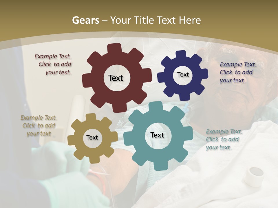 An Old Man In A Hospital Bed With A Nurse PowerPoint Template