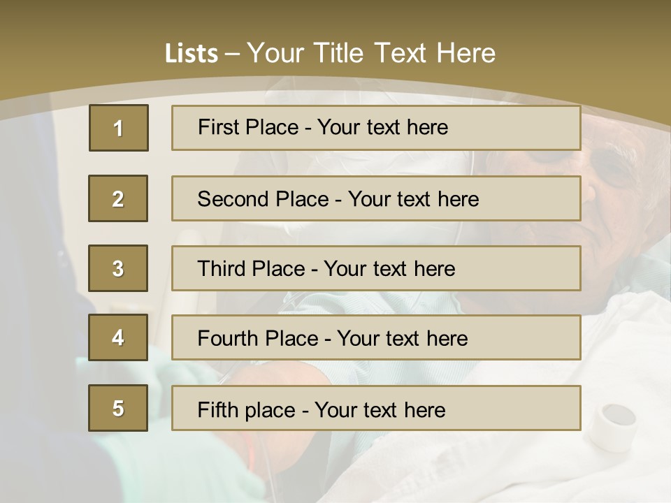 An Old Man In A Hospital Bed With A Nurse PowerPoint Template