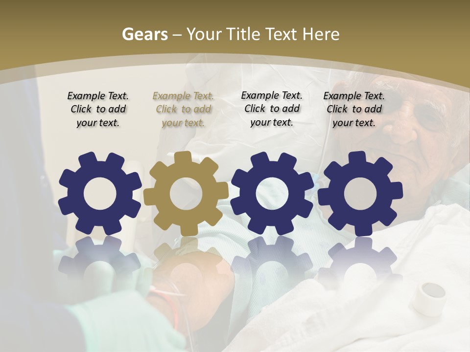 An Old Man In A Hospital Bed With A Nurse PowerPoint Template