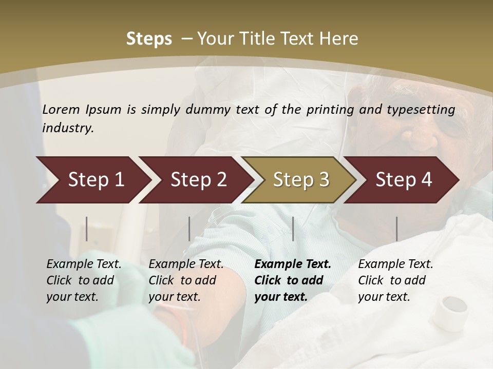 An Old Man In A Hospital Bed With A Nurse PowerPoint Template