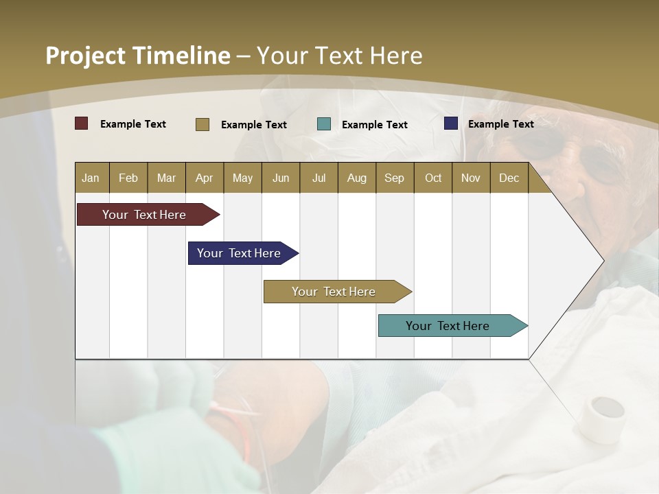 An Old Man In A Hospital Bed With A Nurse PowerPoint Template