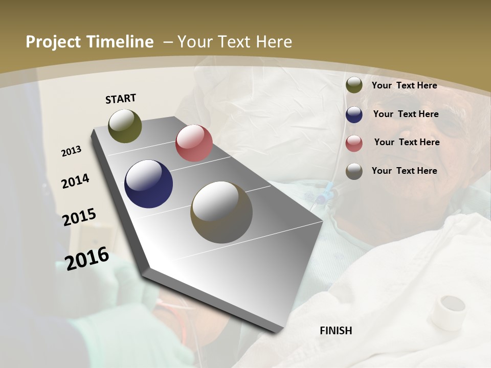 An Old Man In A Hospital Bed With A Nurse PowerPoint Template