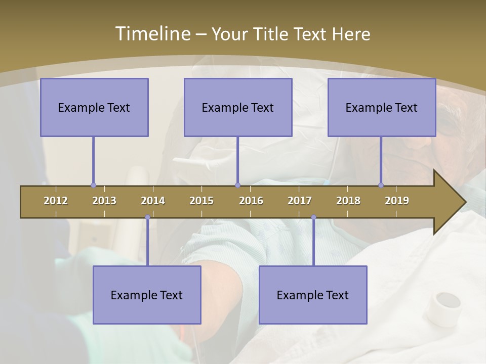 An Old Man In A Hospital Bed With A Nurse PowerPoint Template