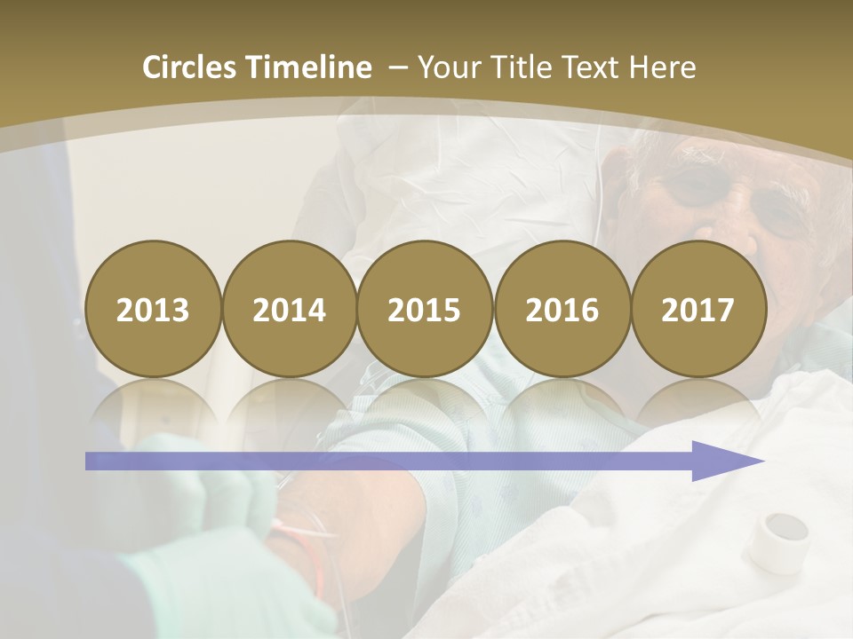 An Old Man In A Hospital Bed With A Nurse PowerPoint Template