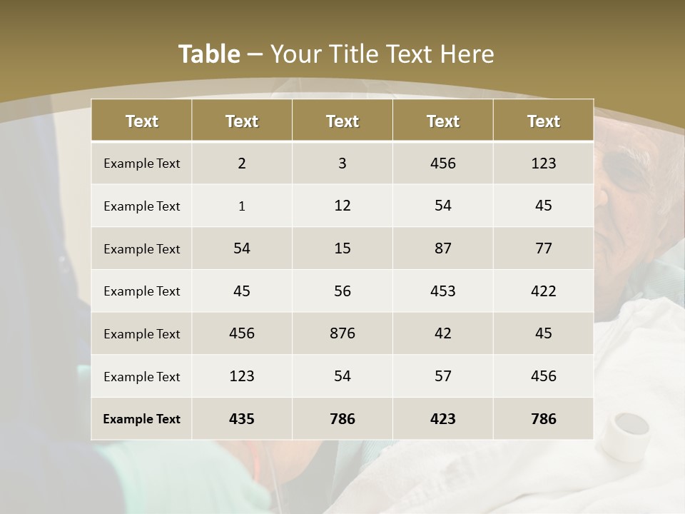 An Old Man In A Hospital Bed With A Nurse PowerPoint Template