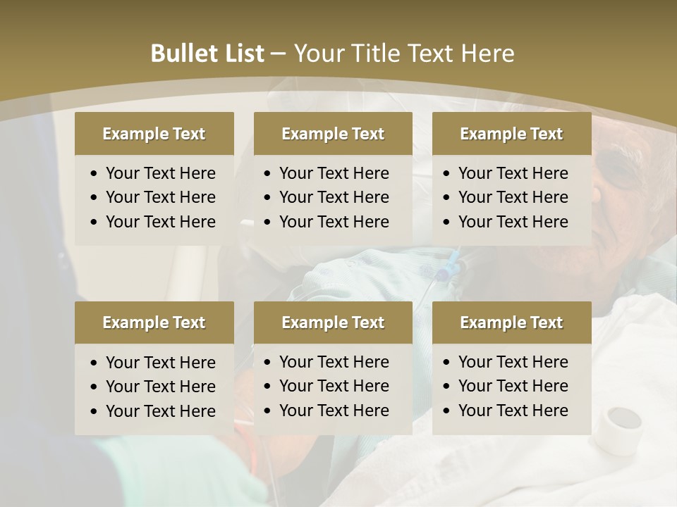 An Old Man In A Hospital Bed With A Nurse PowerPoint Template