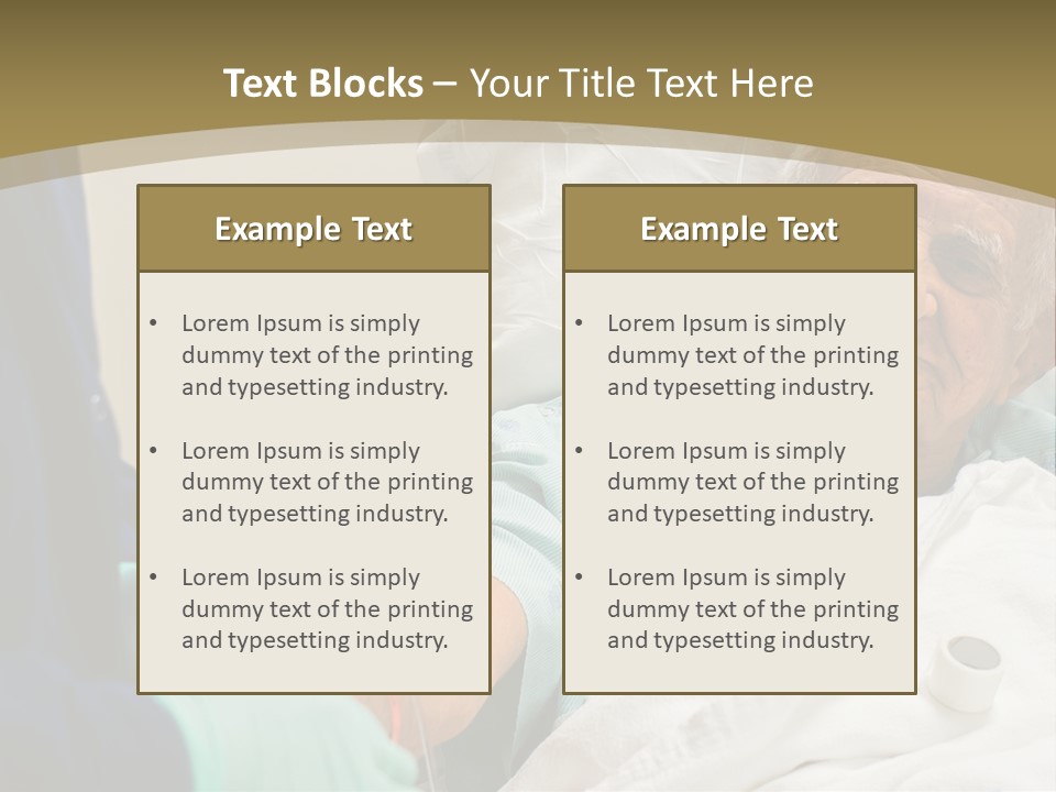 An Old Man In A Hospital Bed With A Nurse PowerPoint Template