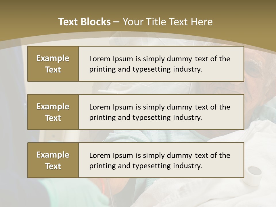 An Old Man In A Hospital Bed With A Nurse PowerPoint Template