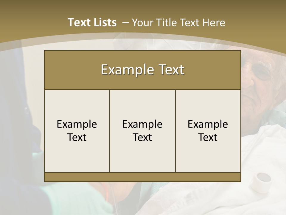 An Old Man In A Hospital Bed With A Nurse PowerPoint Template