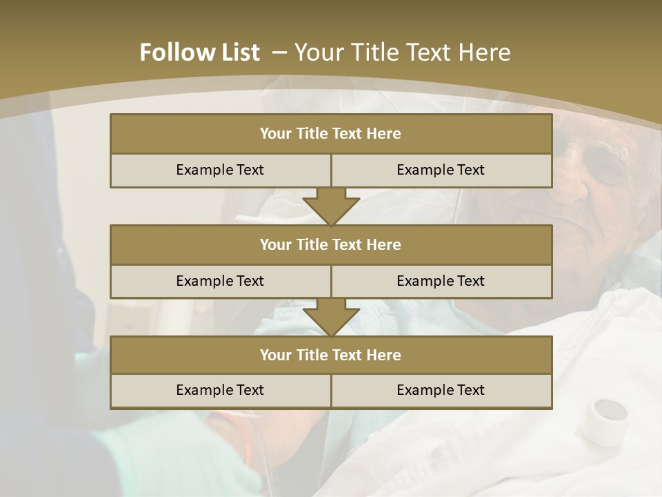 An Old Man In A Hospital Bed With A Nurse PowerPoint Template