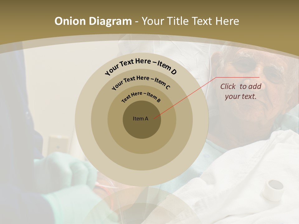An Old Man In A Hospital Bed With A Nurse PowerPoint Template