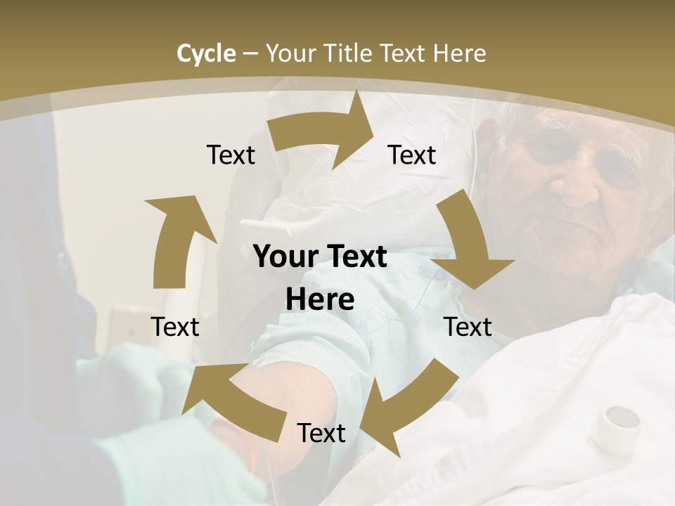 An Old Man In A Hospital Bed With A Nurse PowerPoint Template