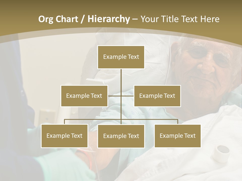 An Old Man In A Hospital Bed With A Nurse PowerPoint Template