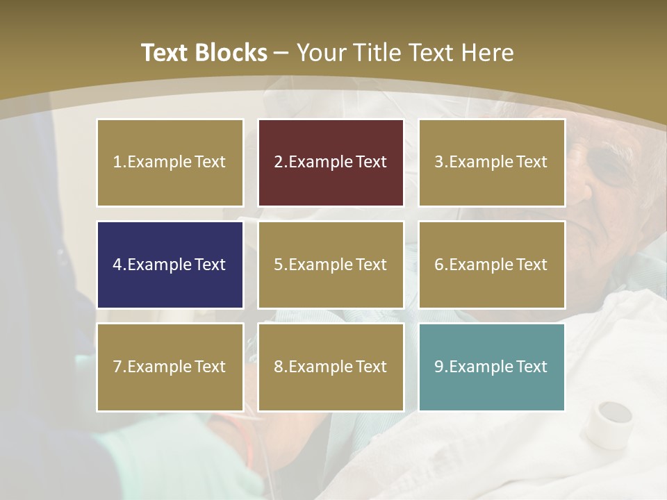 An Old Man In A Hospital Bed With A Nurse PowerPoint Template