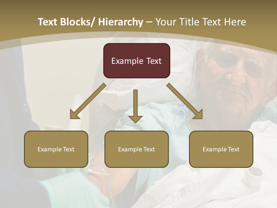 An Old Man In A Hospital Bed With A Nurse PowerPoint Template