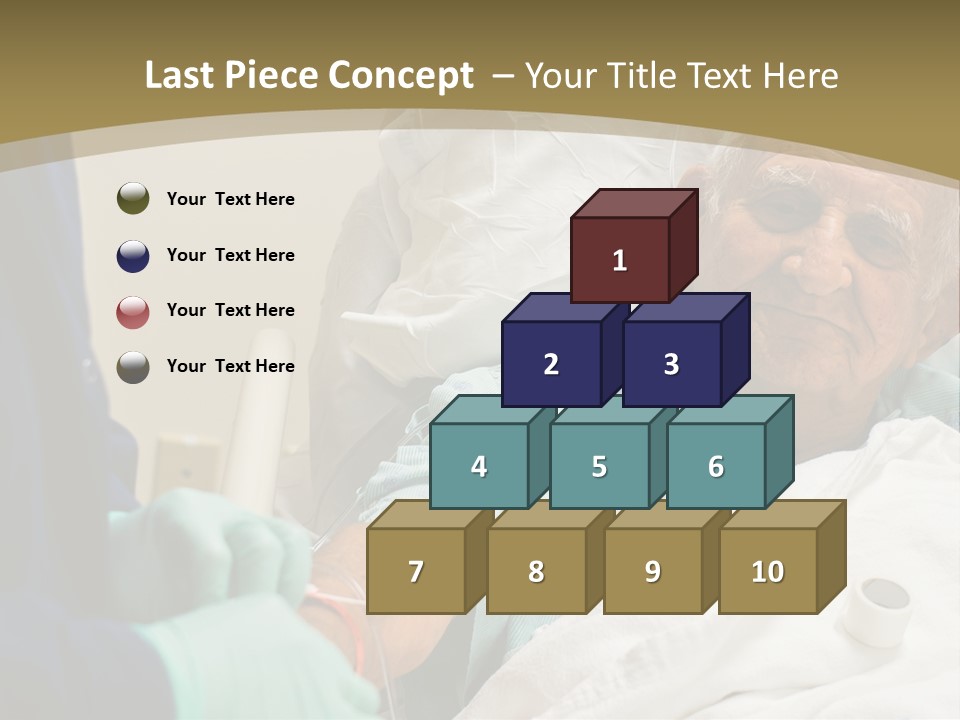 An Old Man In A Hospital Bed With A Nurse PowerPoint Template