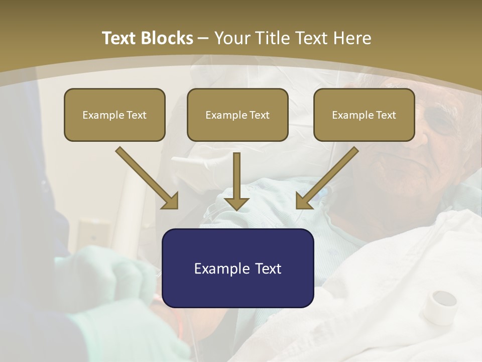 An Old Man In A Hospital Bed With A Nurse PowerPoint Template