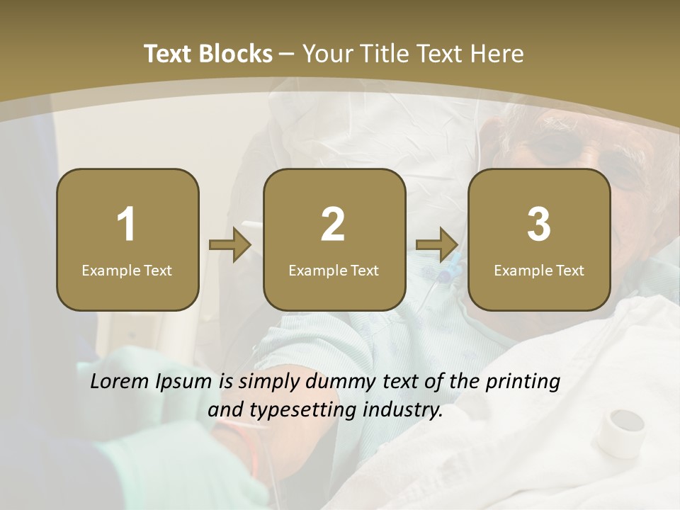 An Old Man In A Hospital Bed With A Nurse PowerPoint Template