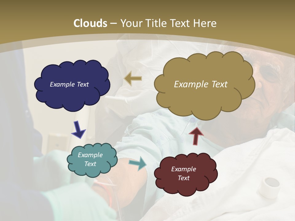 An Old Man In A Hospital Bed With A Nurse PowerPoint Template