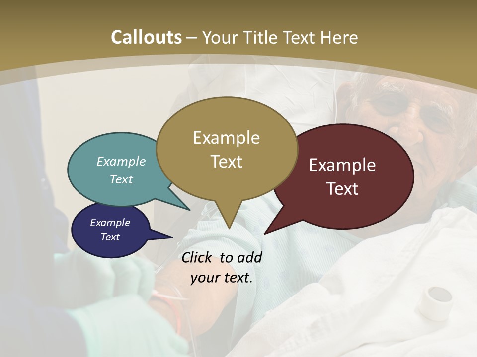 An Old Man In A Hospital Bed With A Nurse PowerPoint Template