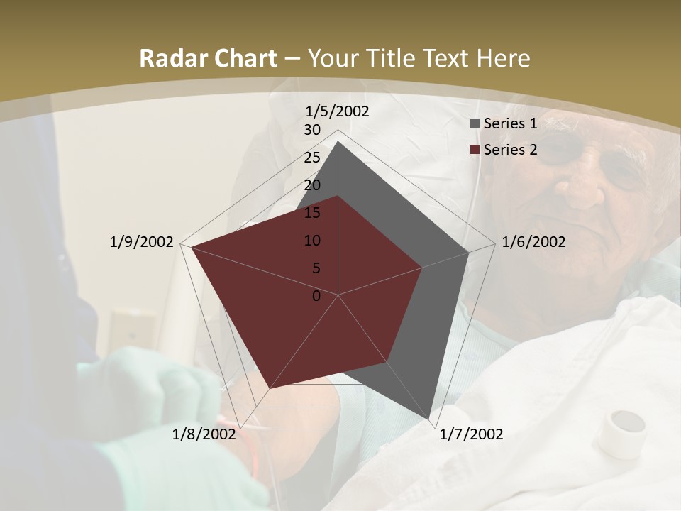 An Old Man In A Hospital Bed With A Nurse PowerPoint Template
