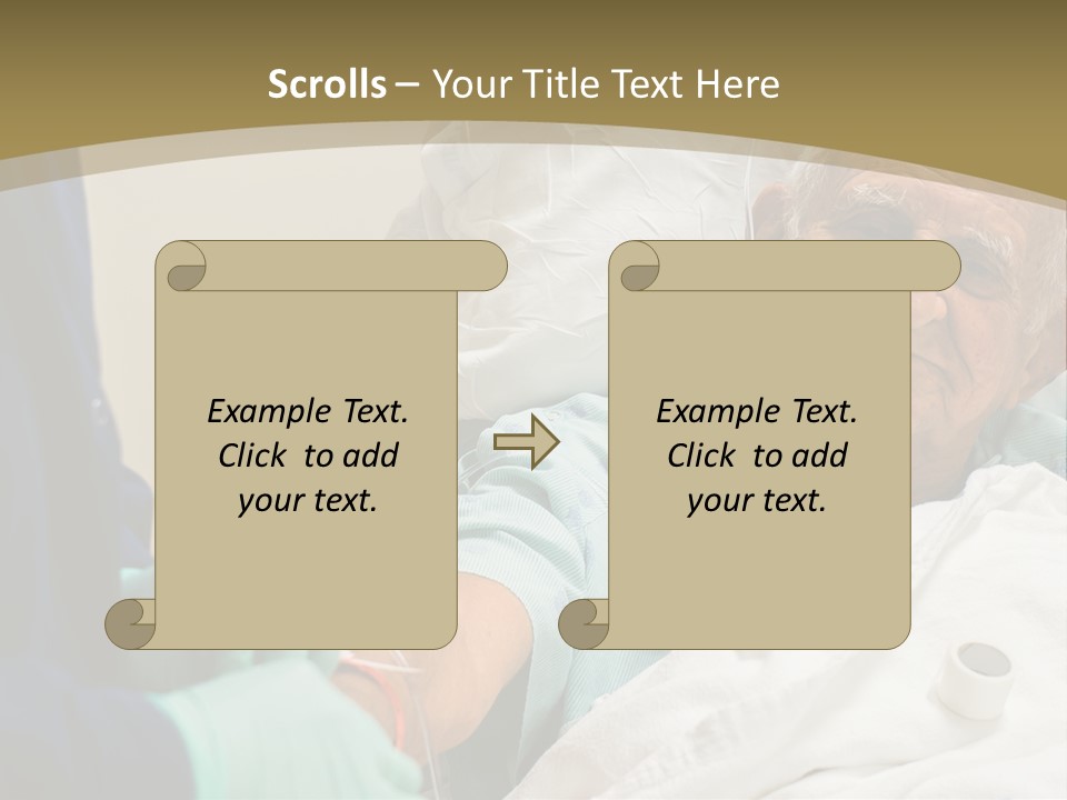 An Old Man In A Hospital Bed With A Nurse PowerPoint Template