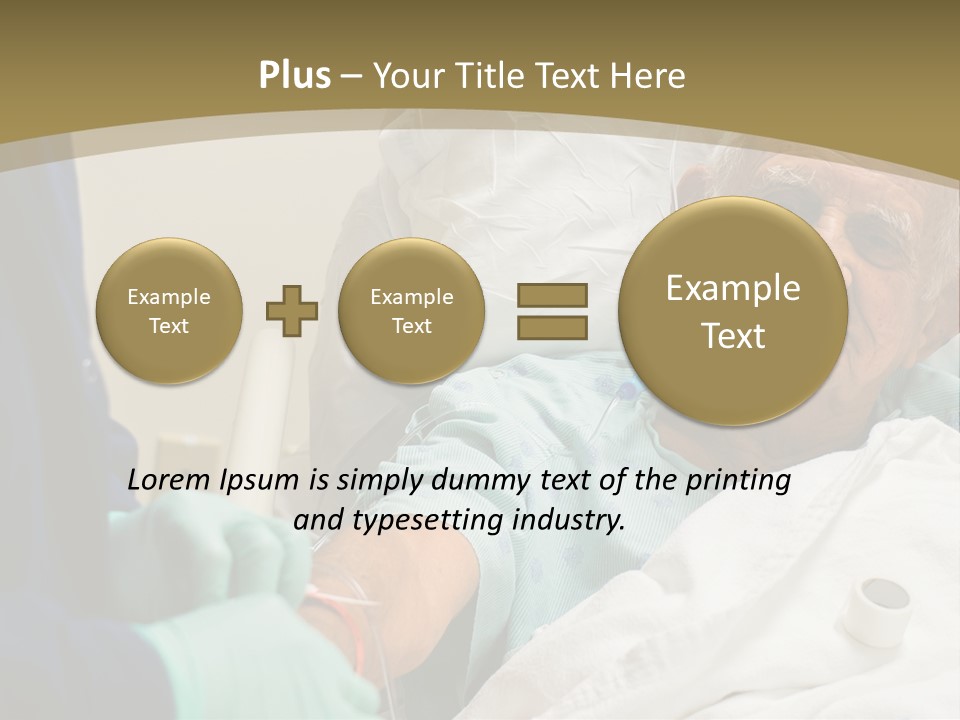 An Old Man In A Hospital Bed With A Nurse PowerPoint Template
