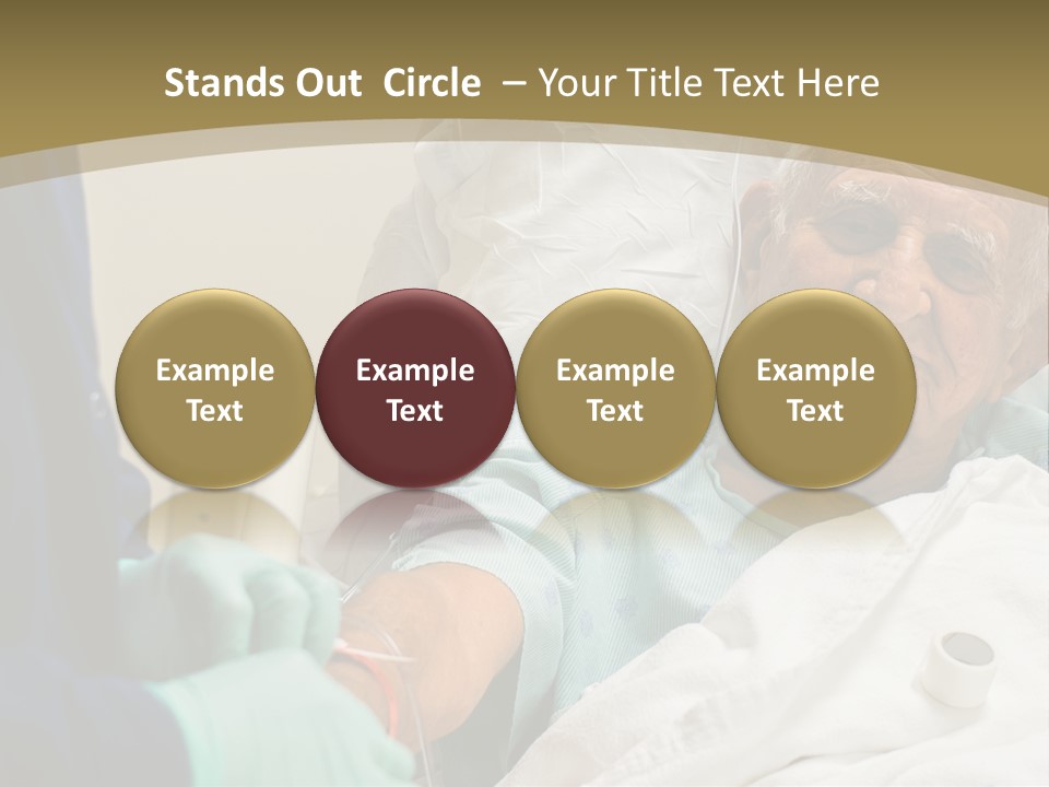 An Old Man In A Hospital Bed With A Nurse PowerPoint Template