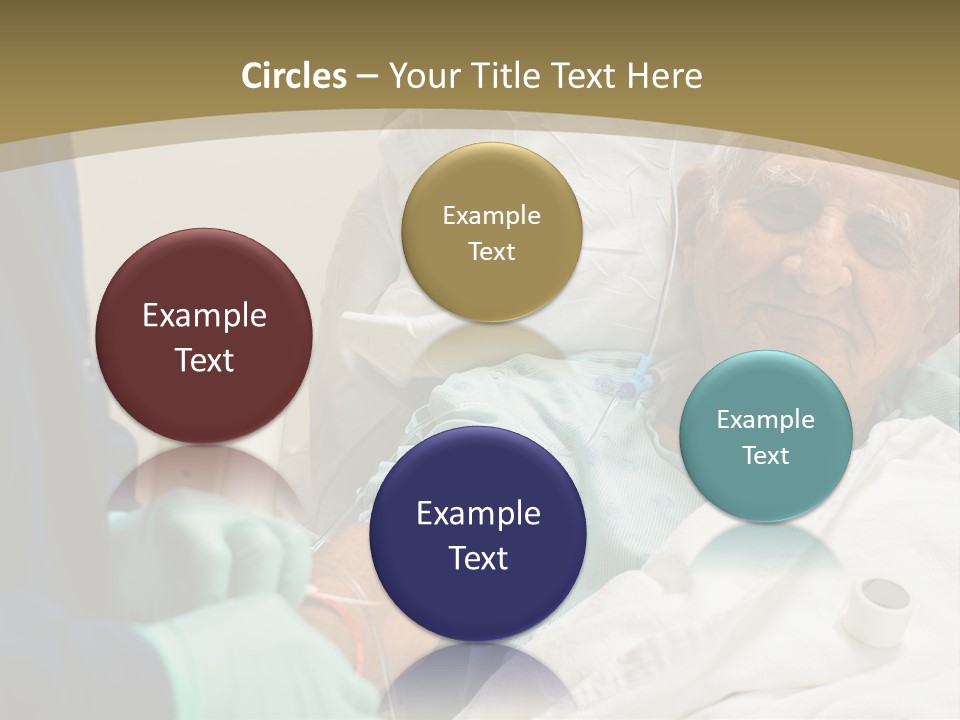 An Old Man In A Hospital Bed With A Nurse PowerPoint Template