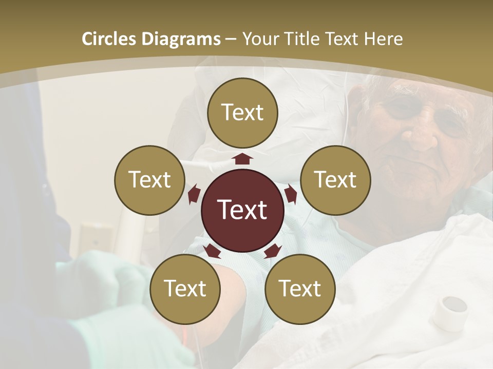 An Old Man In A Hospital Bed With A Nurse PowerPoint Template